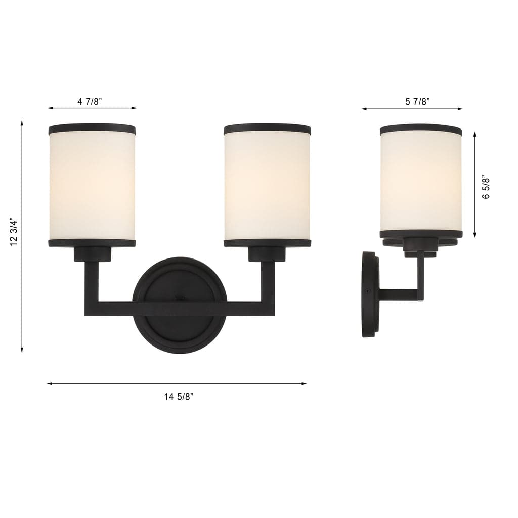 Bryant 2 Light Wall Mount-Crystorama Lighting Company-CRYSTO-BRY-8002-BF-Bathroom Lighting-4-France and Son