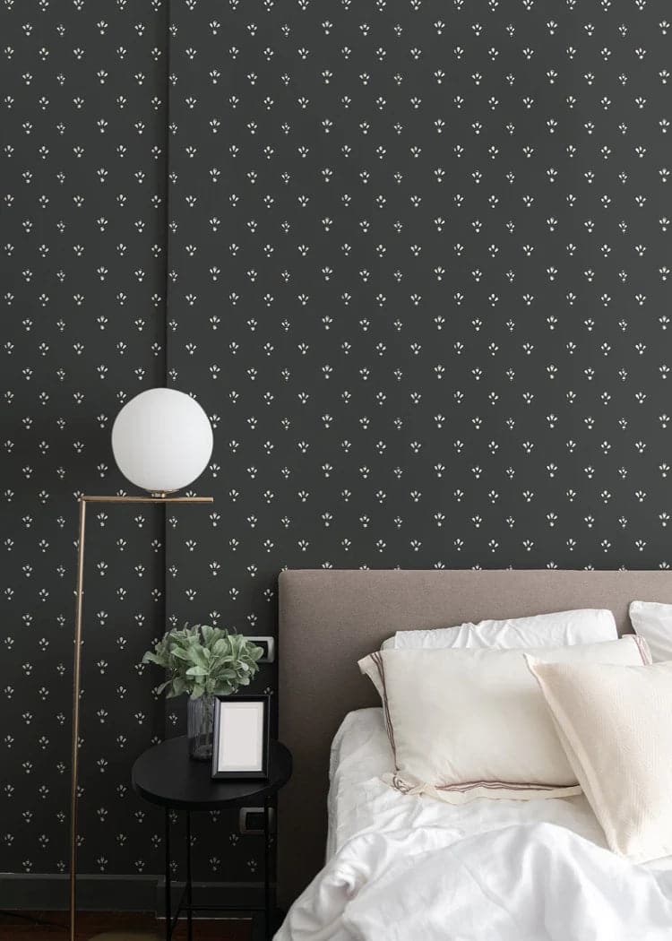 Fleur Wallpaper-Mitchell Black-MITCHB-WC413-AB-PM-10-Wall DecorPatterns Ash Blue-Premium Matte Paper-10-France and Son