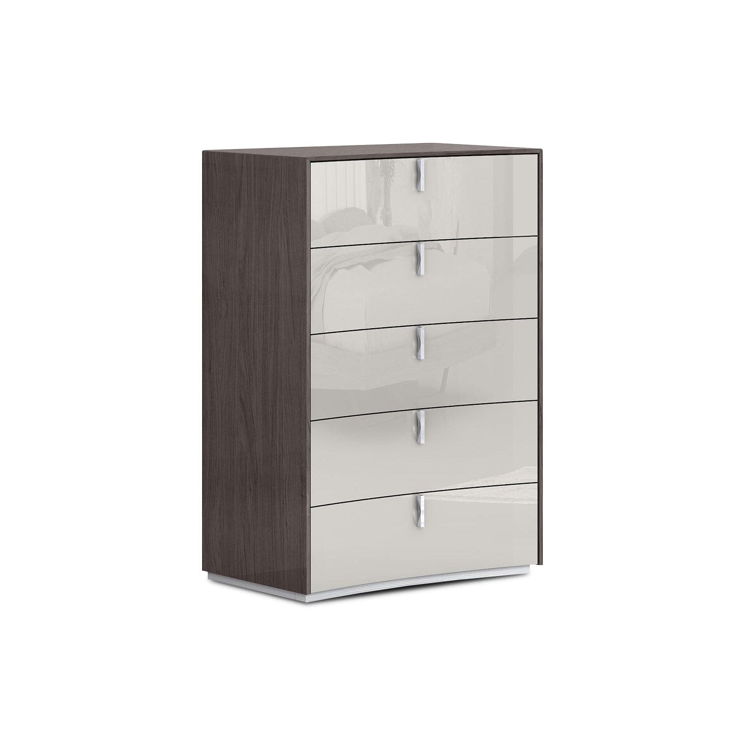 Berlin Chest of Drawers-Whiteline Modern Living-WHITELINE-CD1754-CNUT/LGRY-Dressers-1-France and Son