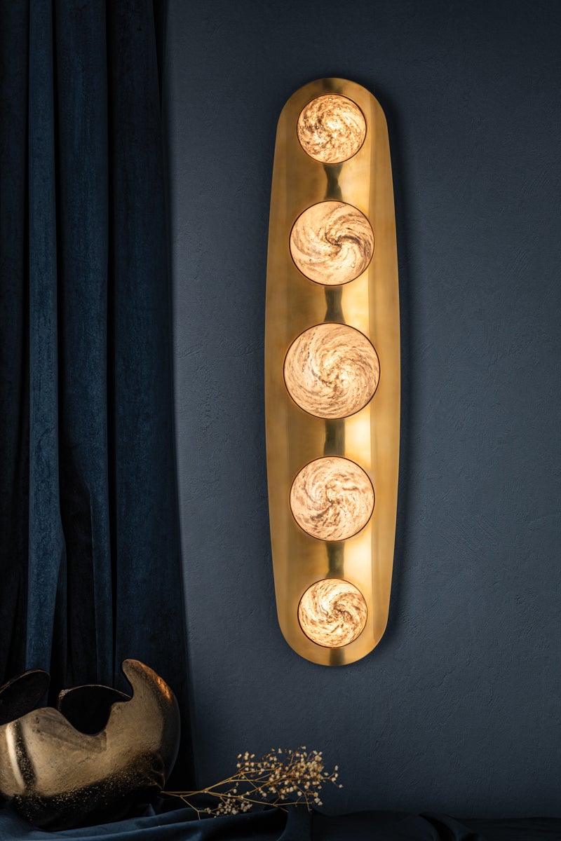 Bezel Wall Sconce - Vintage Brass 5 Lights