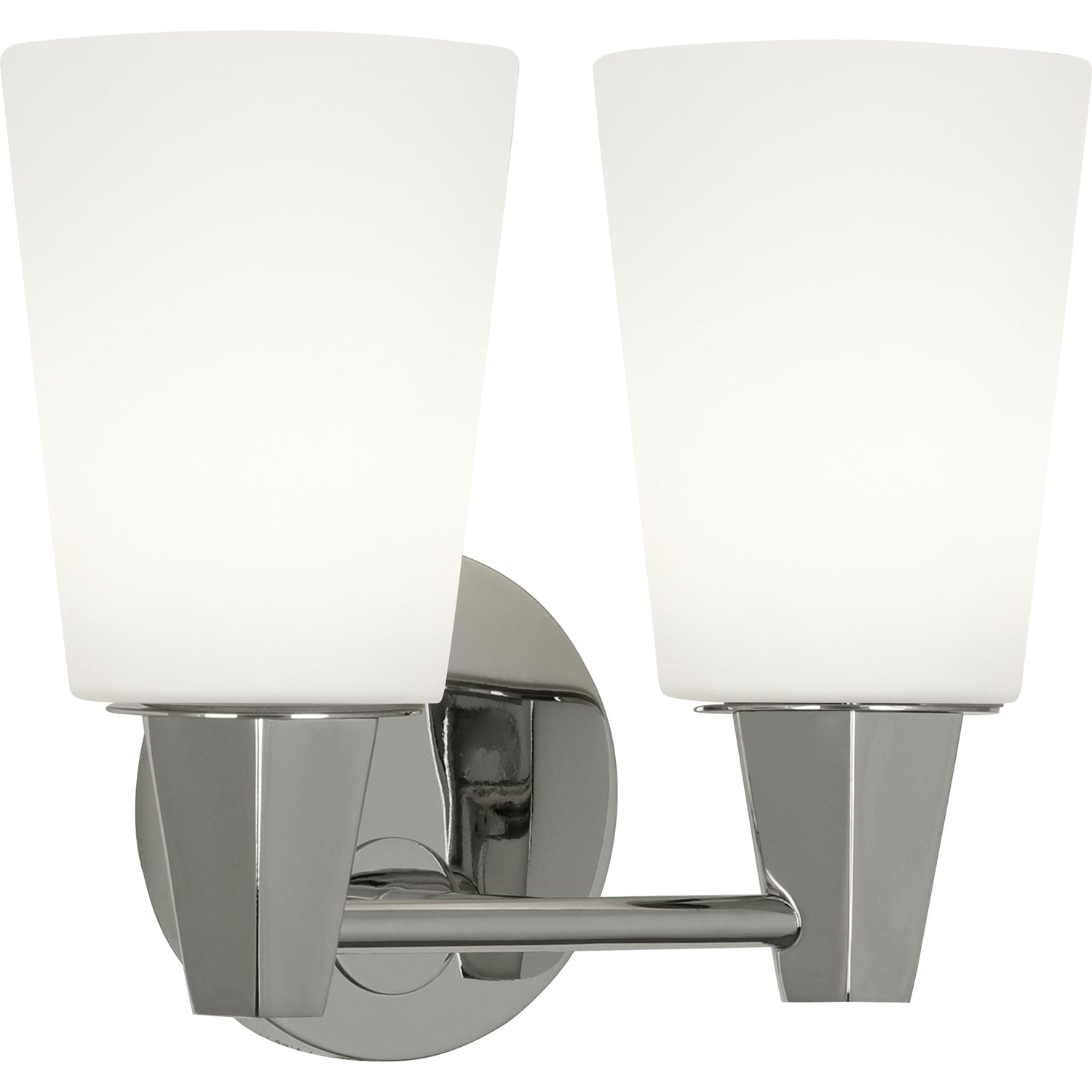 Wheatley Wall Sconce - Polished Chrome-Robert Abbey Fine Lighting-ABBEY-C255F-Wall Lighting2 Lights-Cased White Glass-4-France and Son