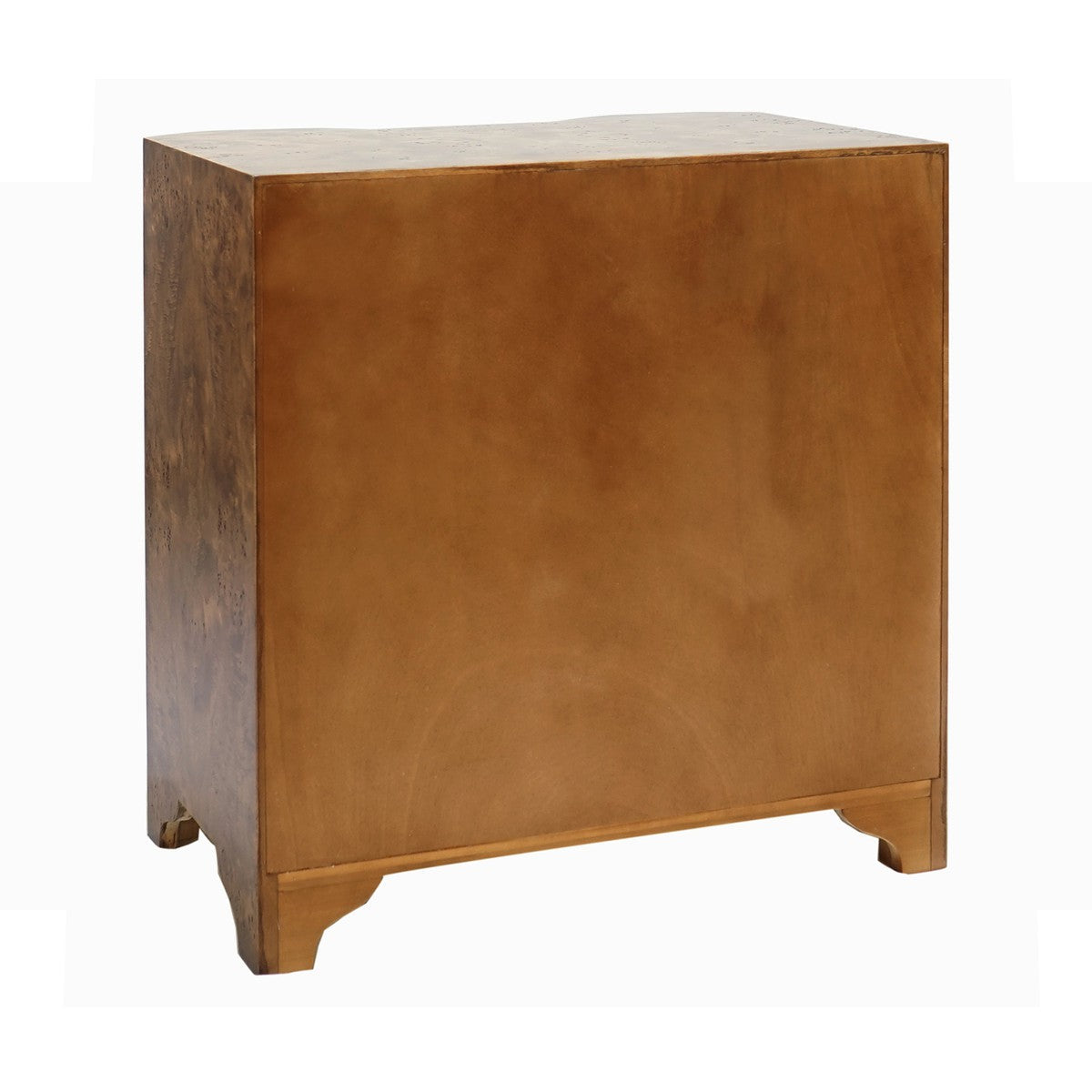 Calvin - Three Drawer Side Table In Dark Burl Wood With Acrylic Hardware