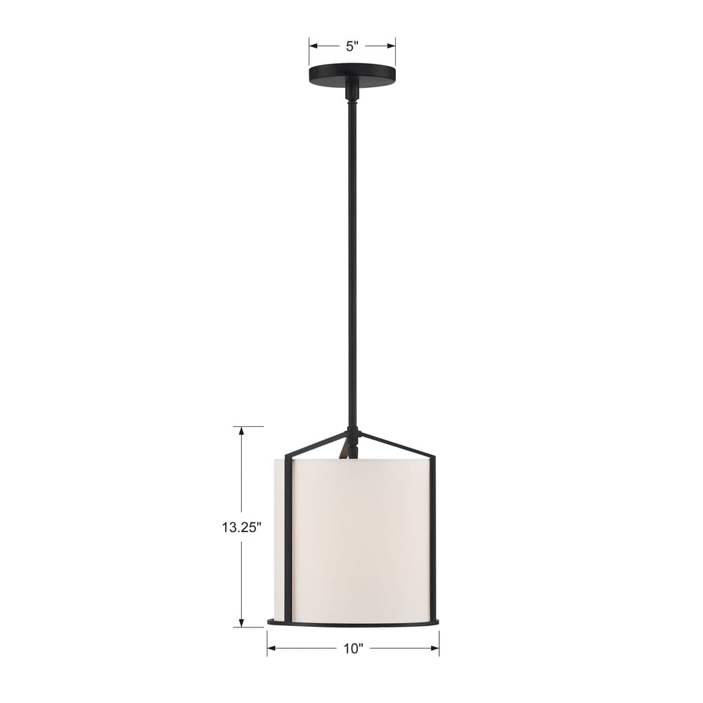 Carlyn 1 Light Pendant-Crystorama Lighting Company-CRYSTO-CAR-9201-BK-Pendants-3-France and Son