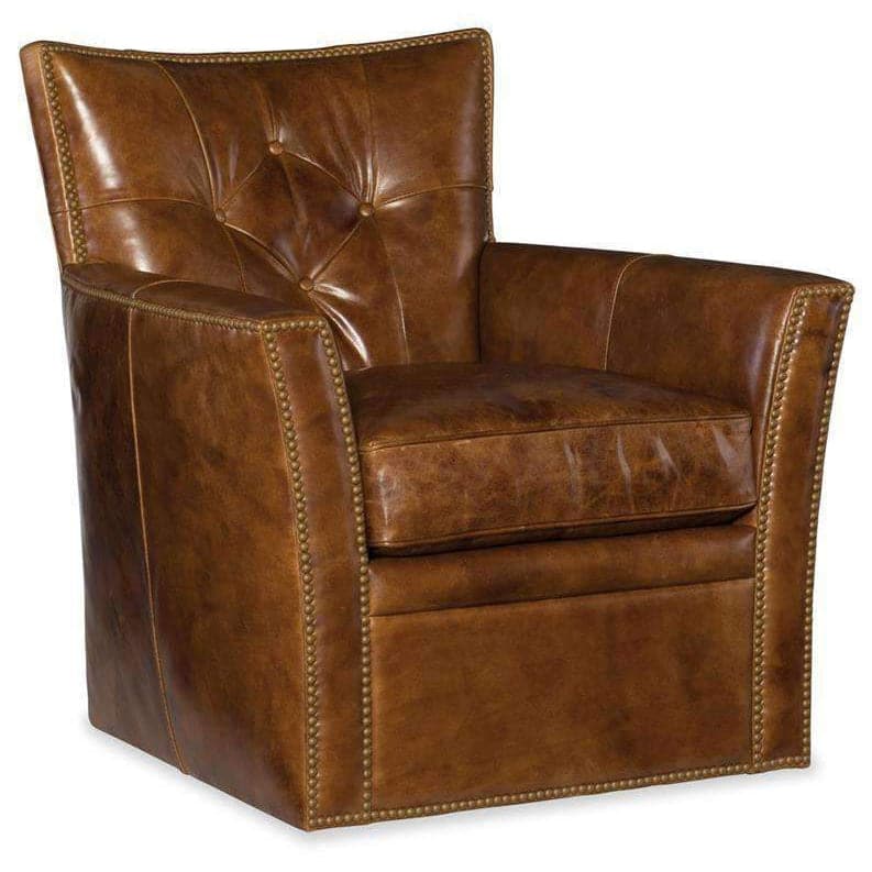 Conner Swivel Club Chair-Hooker-HOOKER-CC503-SW-087-Lounge ChairsChocolate-2-France and Son