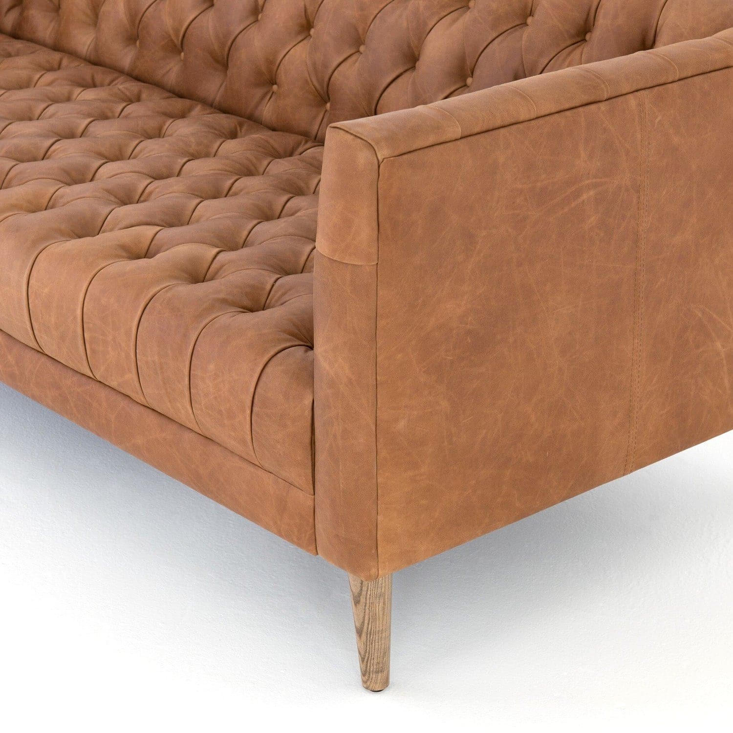 Williams Leather Sofa - Natural Washed Camel