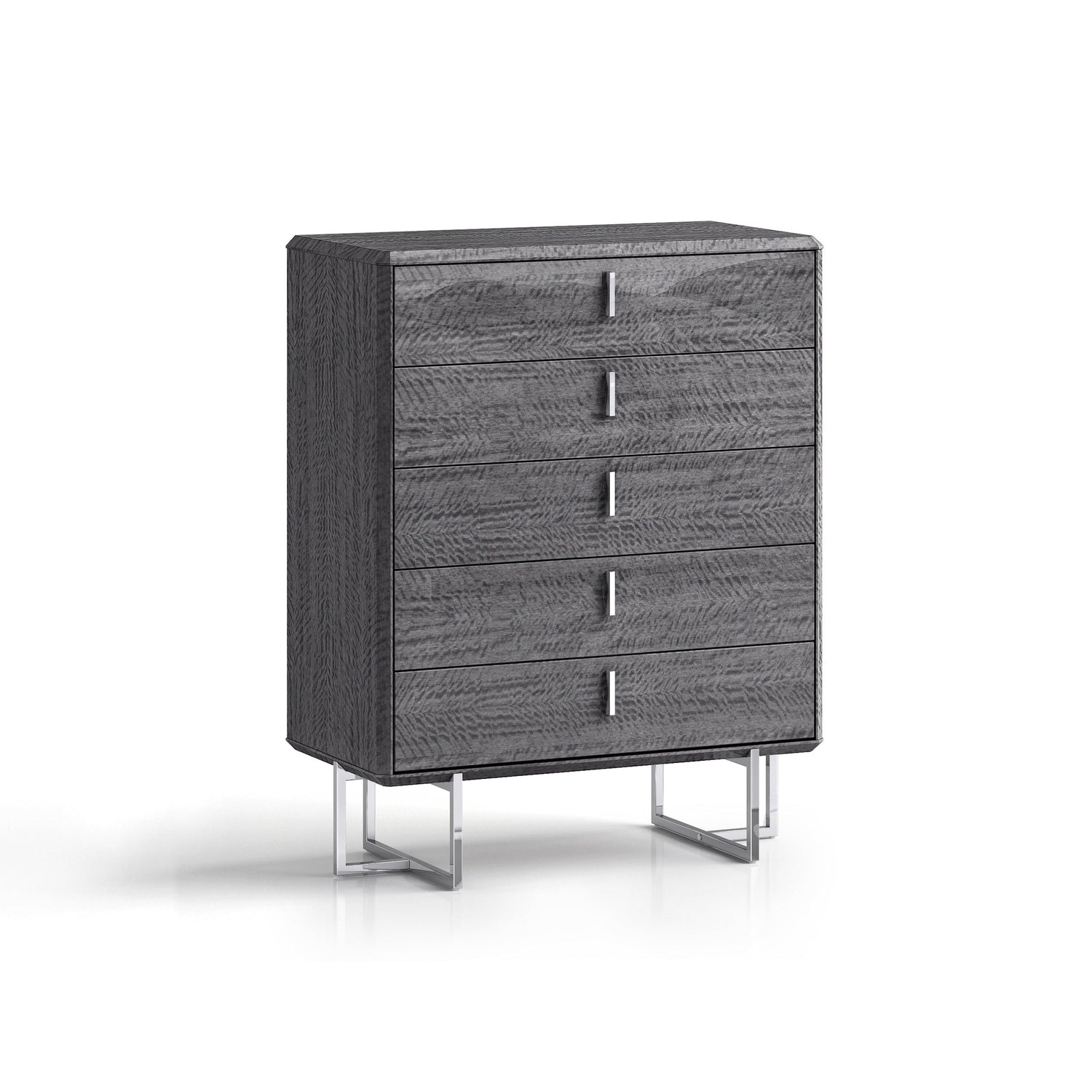 Chloe Chest Of Drawer-Whiteline Modern Living-WHITELINE-CD1888-GRY-Dressers-1-France and Son