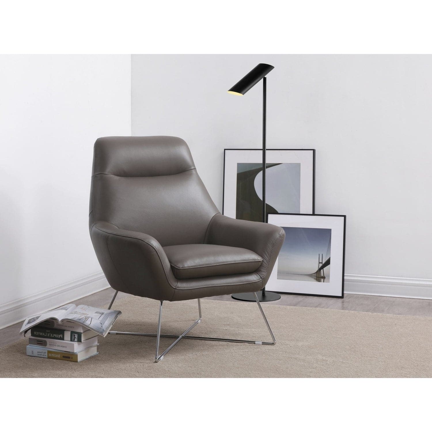 Daiana Chair-Whiteline Modern Living-WHITELINE-CH1352L-DGRY-Lounge ChairsDark Grey-1-France and Son