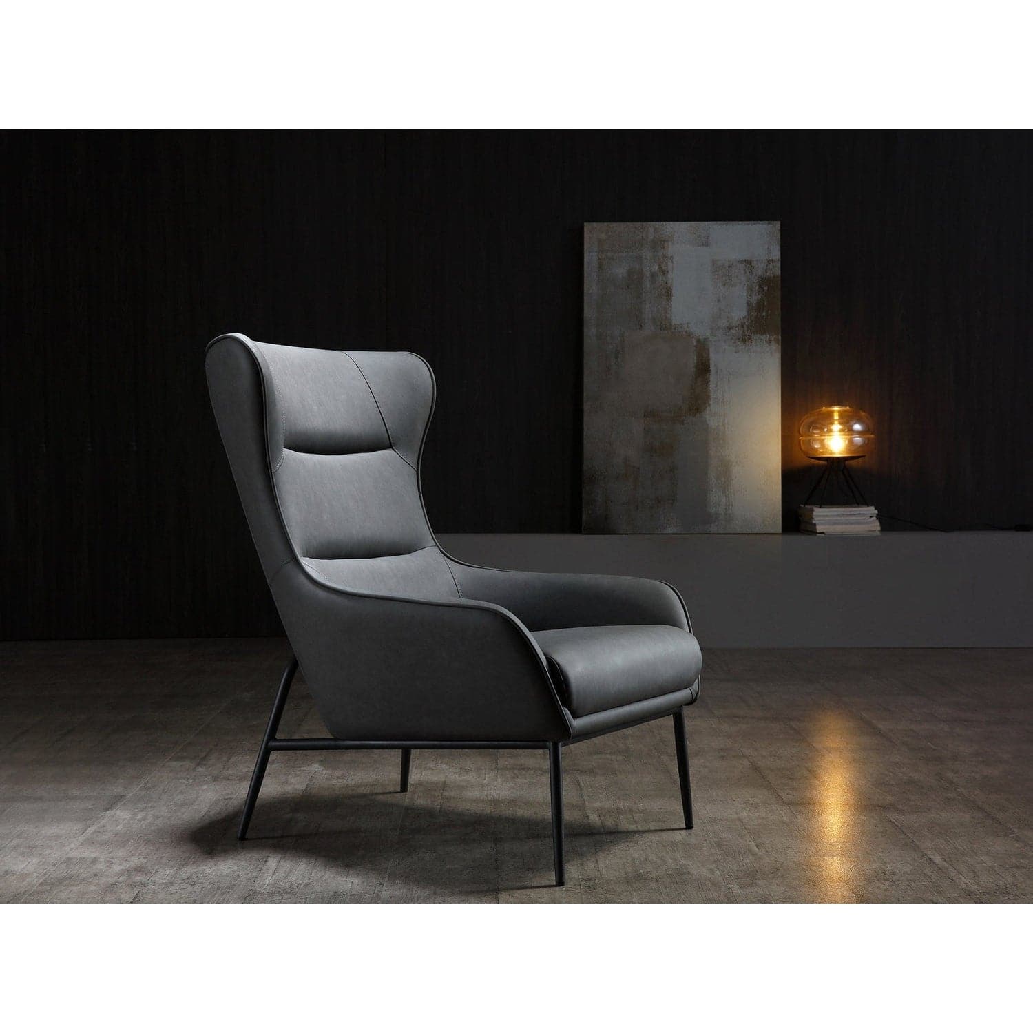 Wyatt Leisure Chair-Whiteline Modern Living-WHITELINE-CH1707P-DGRY-Lounge ChairsDark Grey-1-France and Son