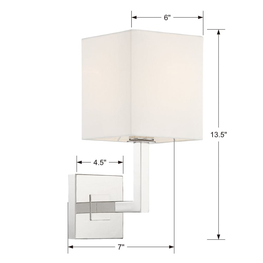 Chatham 1 Light Wall Mount-Crystorama Lighting Company-CRYSTO-CHA-491-PN-Wall Lighting-2-France and Son