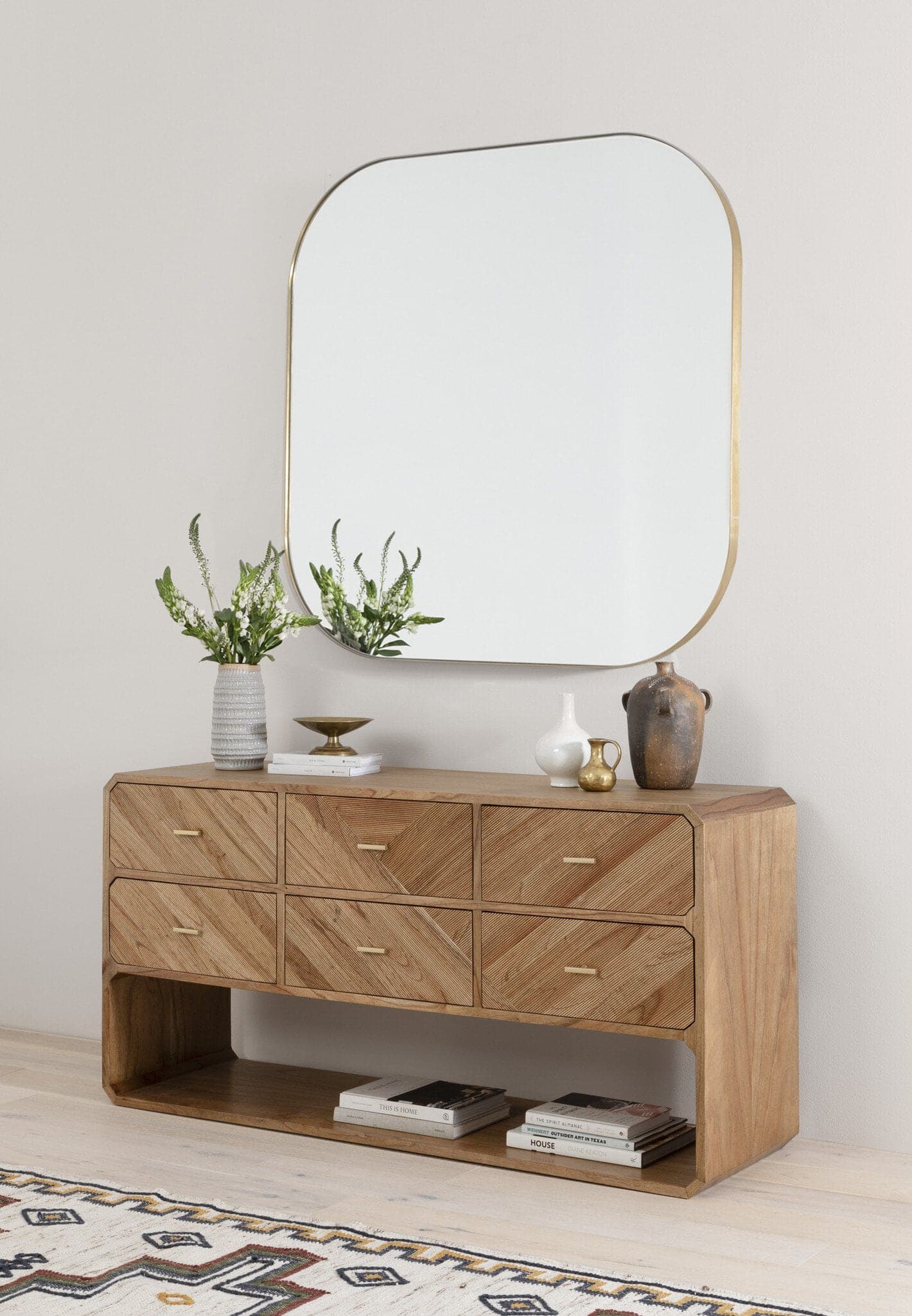 Bellvue Square Mirror - Polished Brass