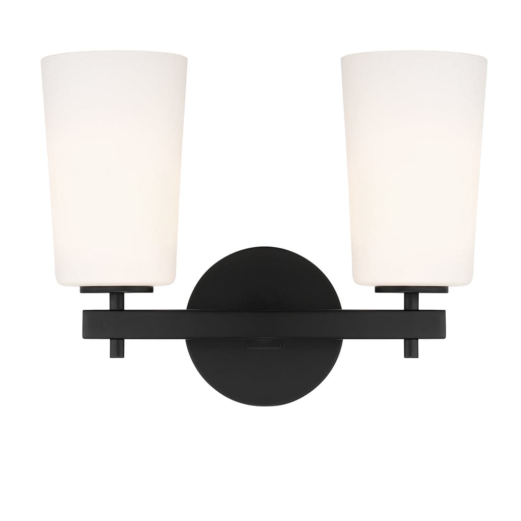 Colton 2 Light Wall Mount-Crystorama Lighting Company-CRYSTO-COL-102-BK-Wall LightingBlack-2-France and Son