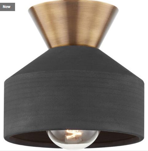 Covina Flush Mount-Troy Lighting-TROY-C9808-PBR/CBK-Flush MountsW7.75" H 7.75"-2-France and Son