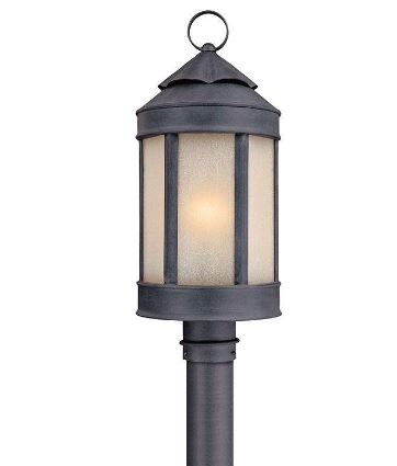 Andersons Forge 1Lt Post Lantern-Troy Lighting-TROY-P1465AI-Outdoor Post LanternsLarge-2-France and Son