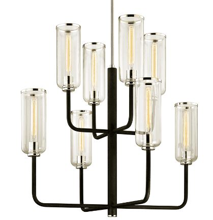 Aeon Chandelier Carbide Black Polished Nickel-Troy Lighting-TROY-F6278-TBK/PN-Chandeliers8 Light-2-France and Son