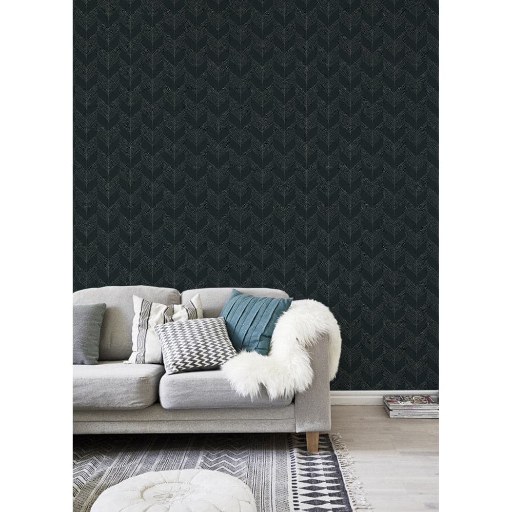 Chevron Wallpaper-Mitchell Black-MITCHB-WC397-1-PM-10-Wall DecorPatterns Black-Premium Matte Paper-2-France and Son