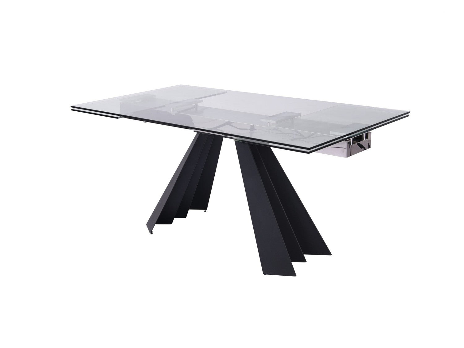 Chicago Extendable Dining Table-Whiteline Modern Living-WHITELINE-DT1717-BLK-Dining Tables-3-France and Son