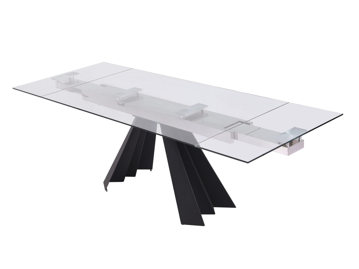 Chicago Extendable Dining Table-Whiteline Modern Living-WHITELINE-DT1717-BLK-Dining Tables-4-France and Son