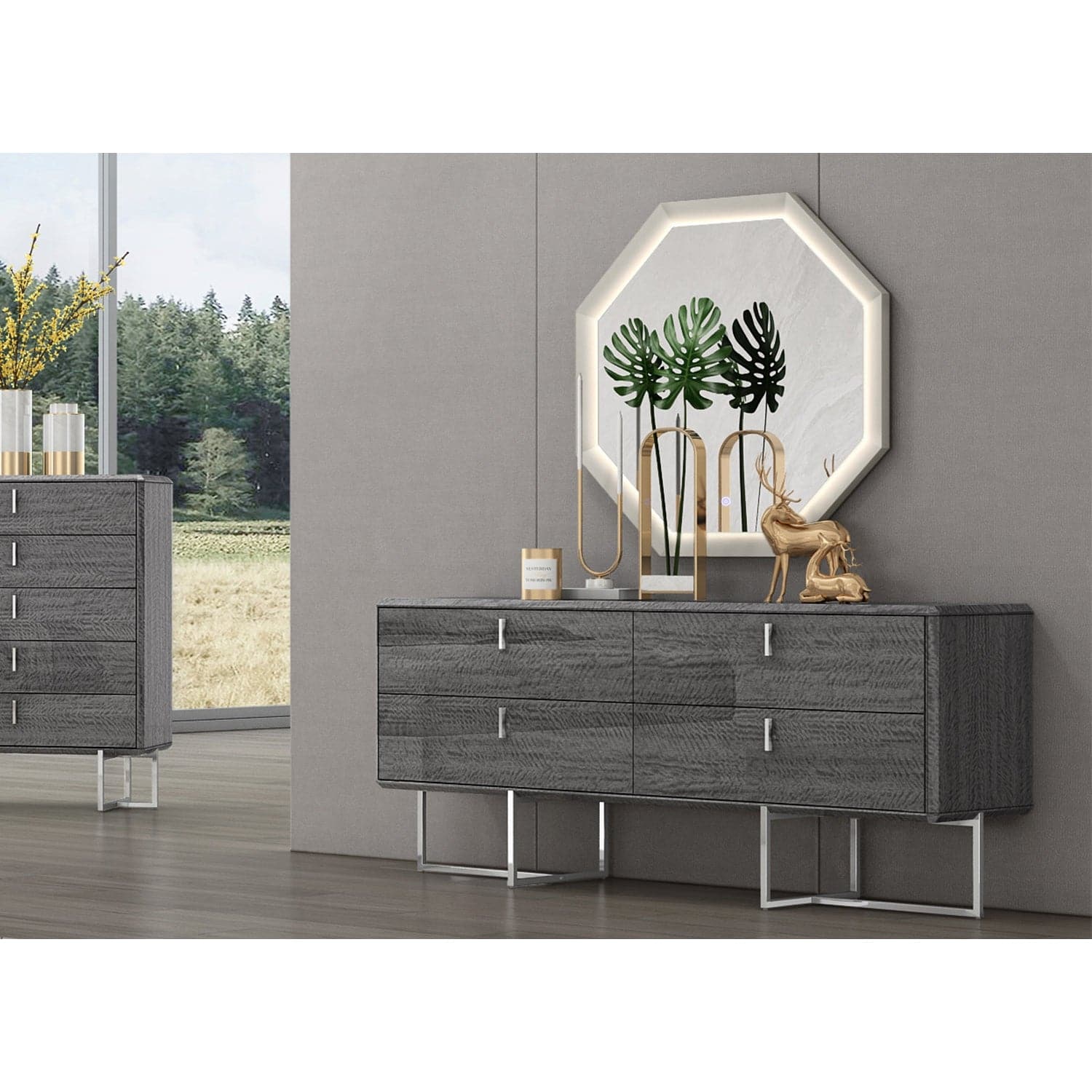 Chloe Dresser-Whiteline Modern Living-WHITELINE-DR1888-GRY-Dressers-1-France and Son