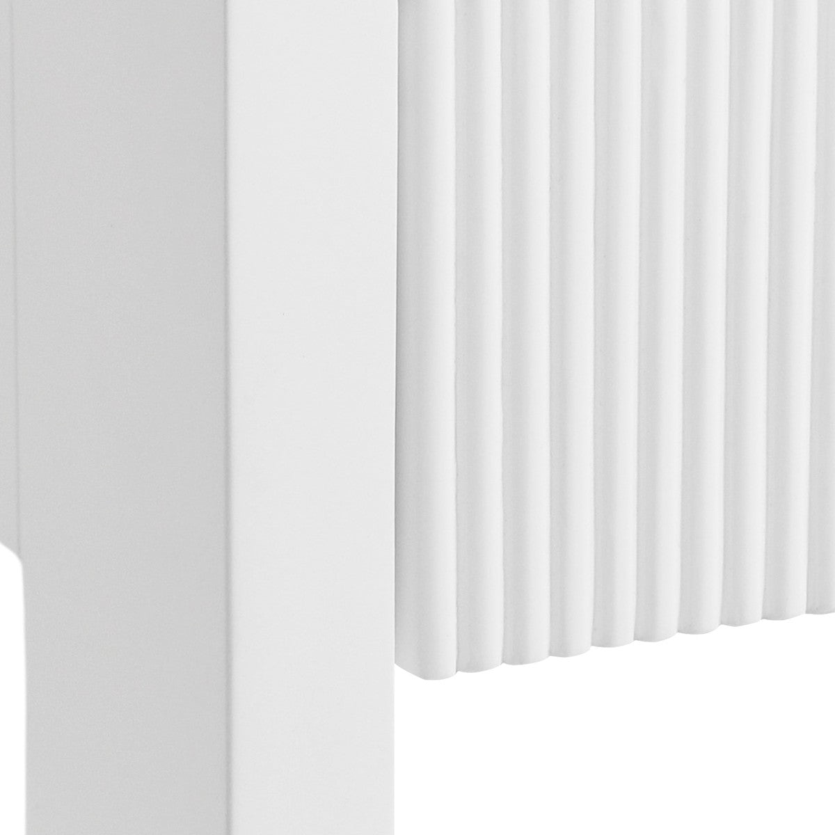 Davie - Two Drawer Etagere With Fluted Detail In Matte White Lacquer
