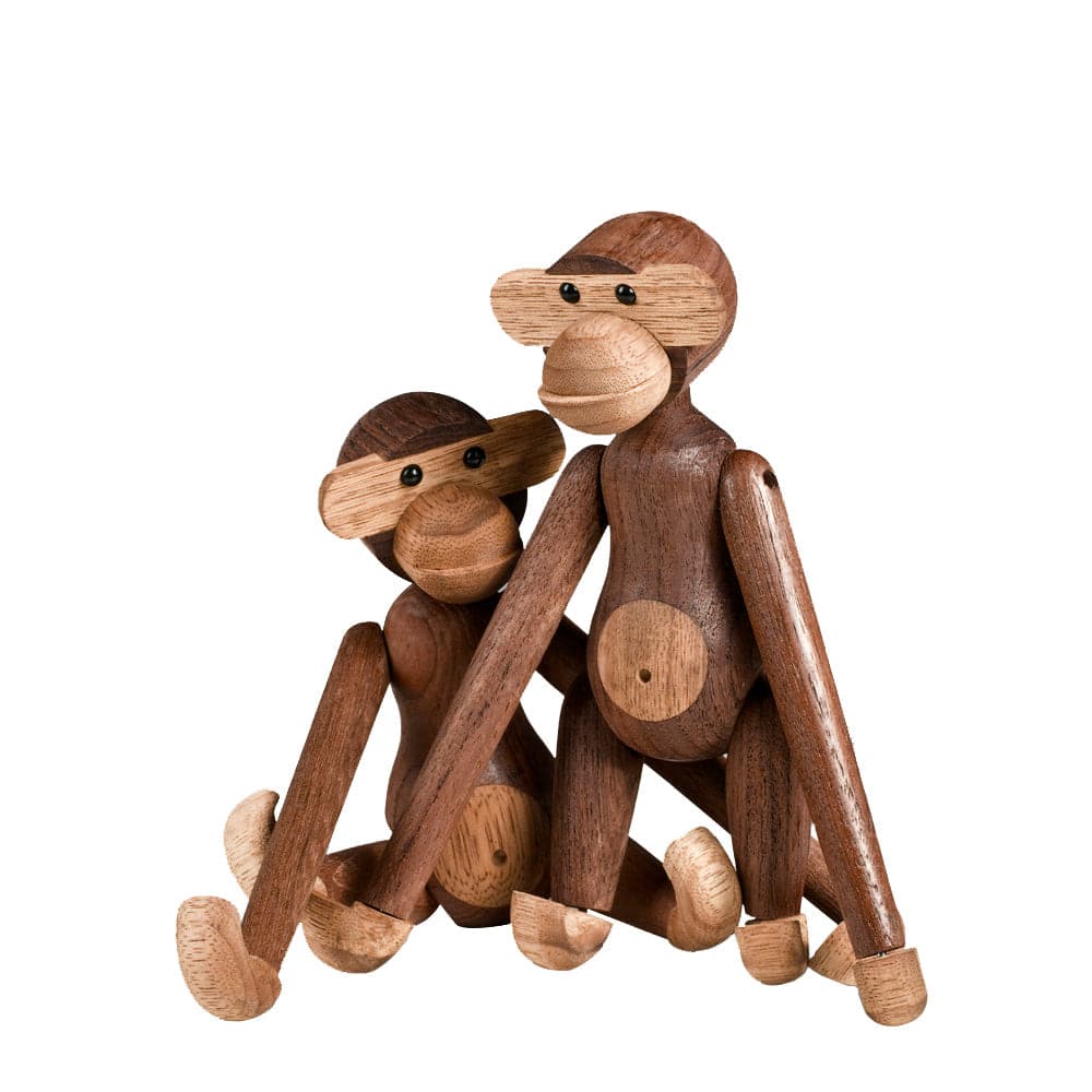 Mid Century Teak Monkey Figurine