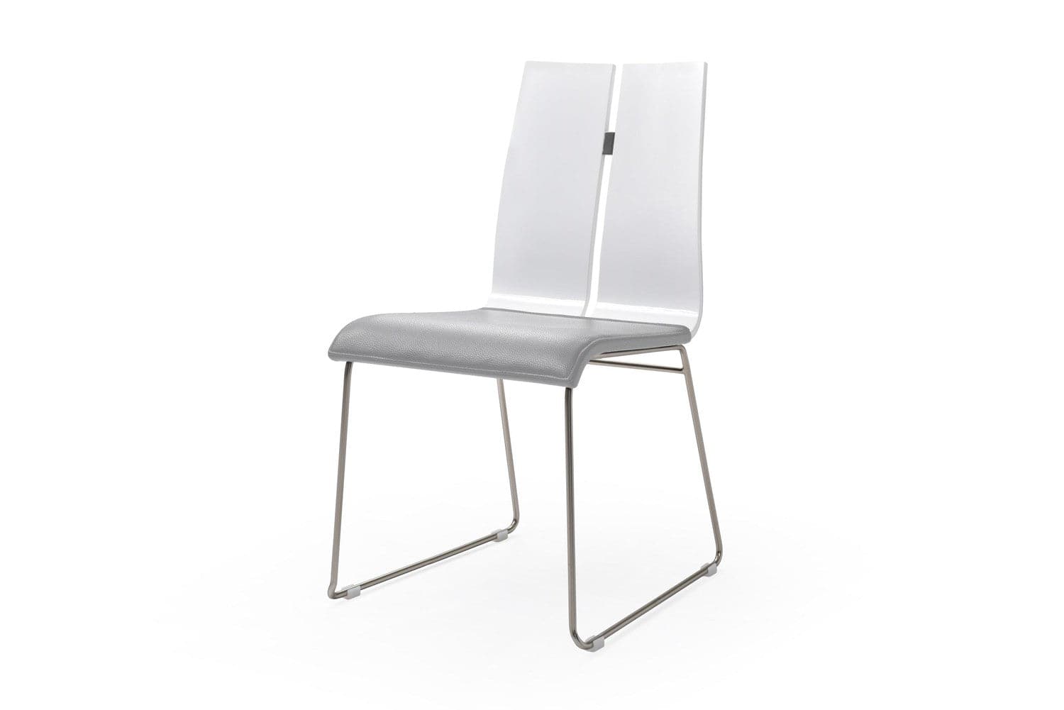 Lauren Dining Chair-Whiteline Modern Living-WHITELINE-DC1191-WHT-GRY-Dining ChairsWhite and Gray-3-France and Son