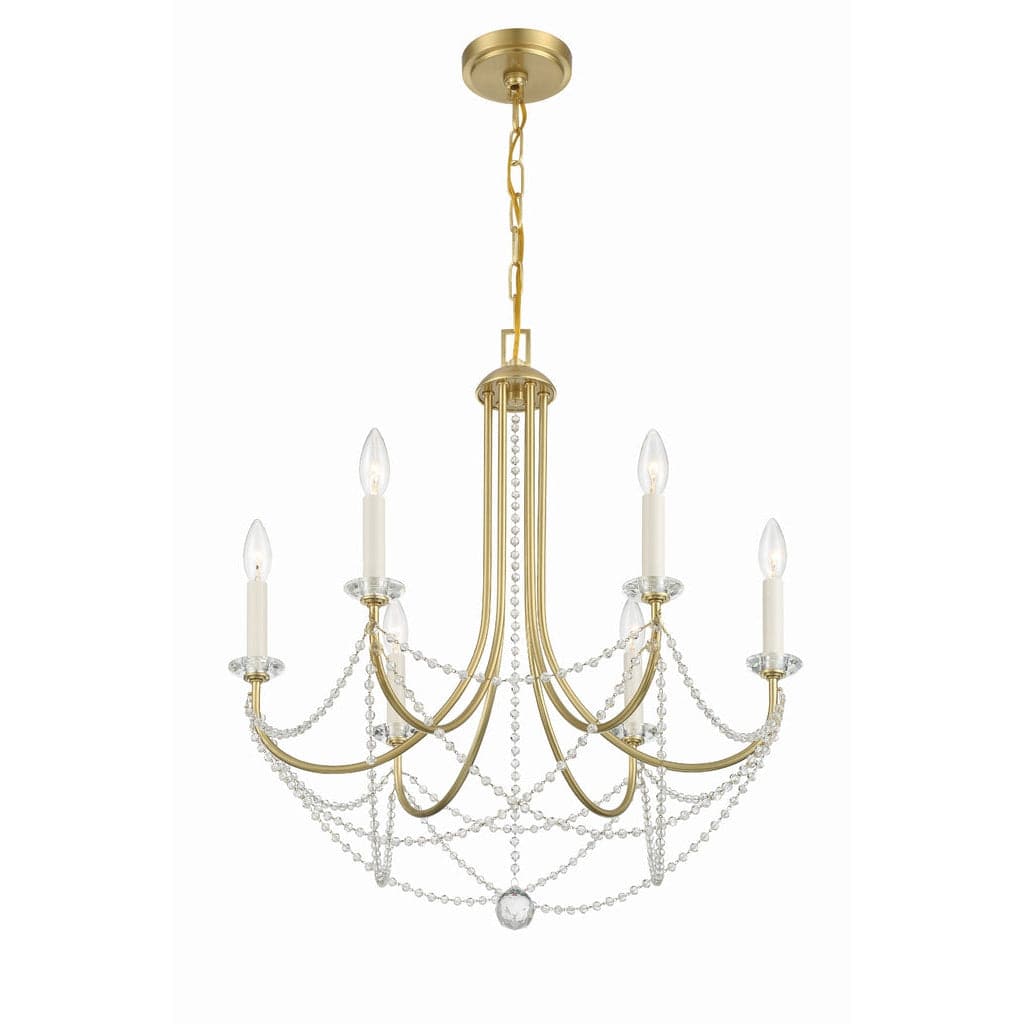 Delilah 6 Light Chandelier-Crystorama Lighting Company-CRYSTO-DEL-90806-AG-ChandeliersAged Brass-1-France and Son