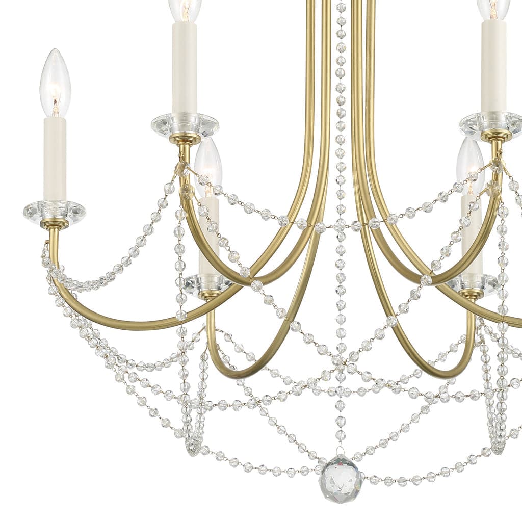 Delilah 6 Light Chandelier-Crystorama Lighting Company-CRYSTO-DEL-90806-AG-ChandeliersAged Brass-2-France and Son