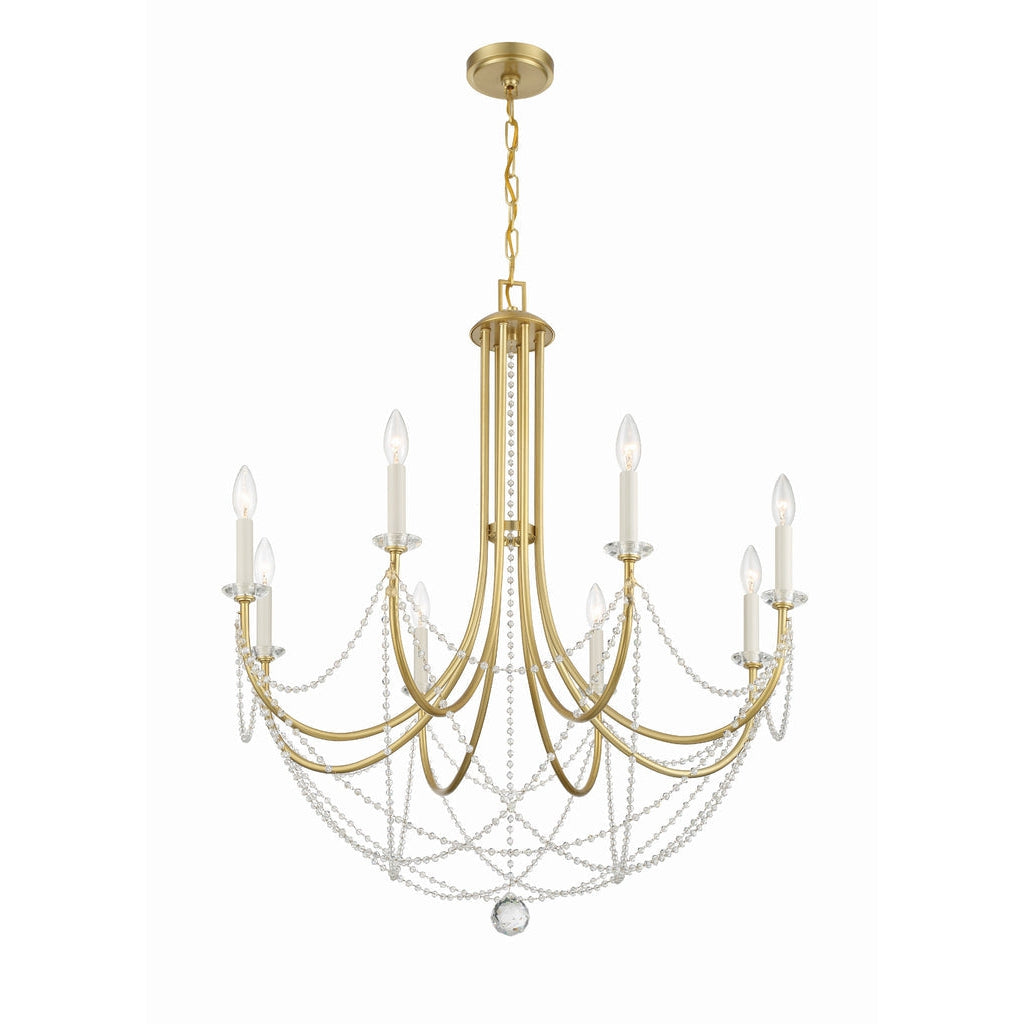 Delilah 8 Light Chandelier-Crystorama Lighting Company-CRYSTO-DEL-90808-AG-ChandeliersAged Brass-1-France and Son