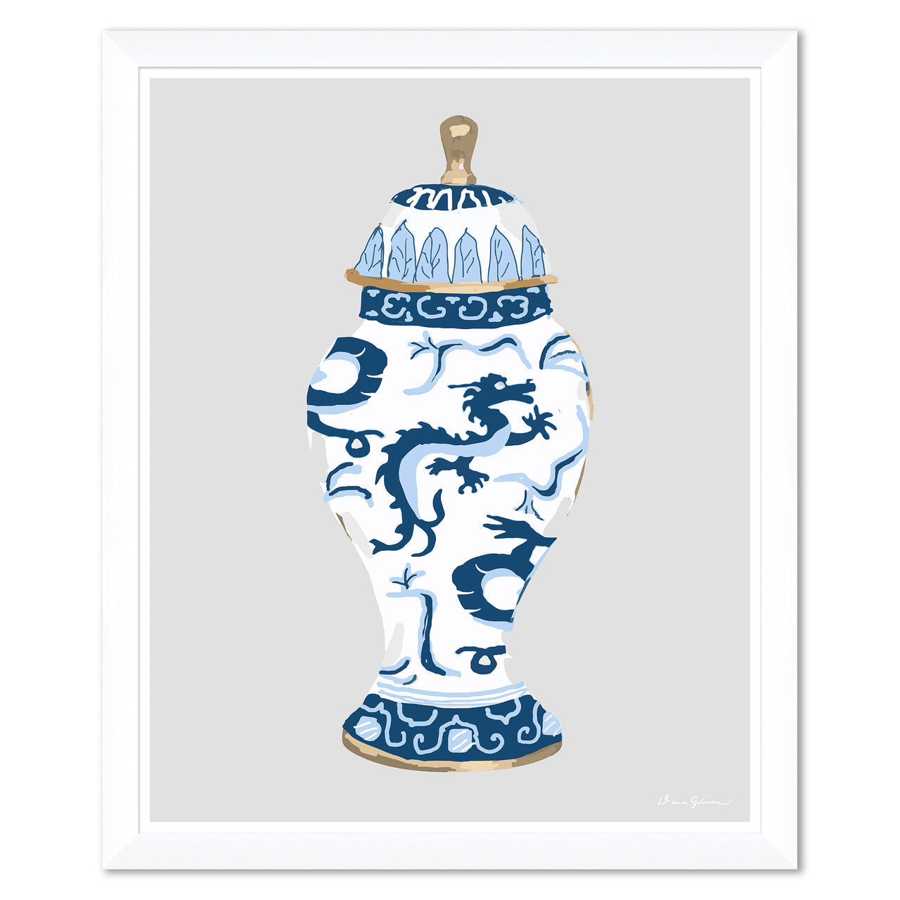 Dragon Jar in Blue