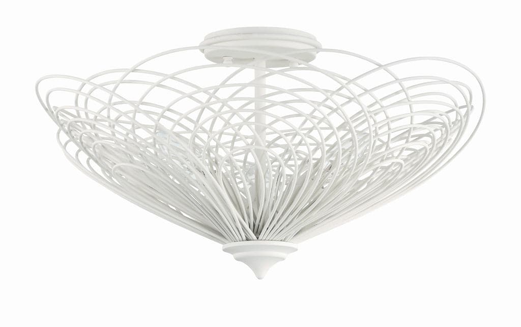 Doral 3 Light Matte White Semi Flush Mount-Crystorama Lighting Company-CRYSTO-DOR-B7703-MT-Flush Mounts-2-France and Son