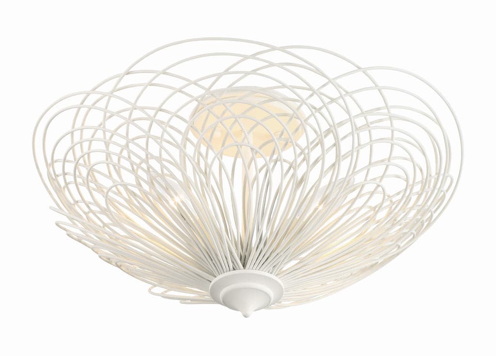 Doral 3 Light Matte White Semi Flush Mount-Crystorama Lighting Company-CRYSTO-DOR-B7703-MT-Flush Mounts-3-France and Son