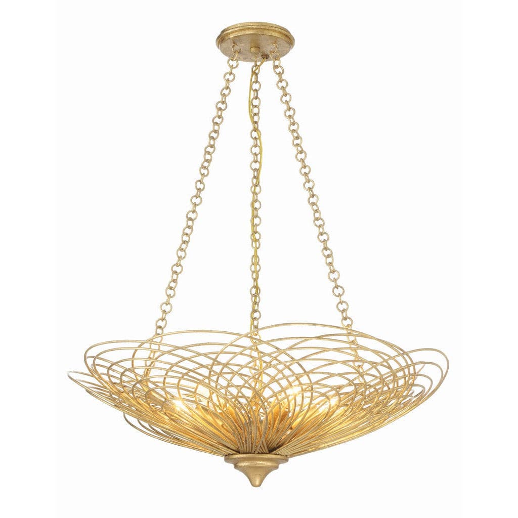 Doral 6 Light Renaissance Gold Chandelier-Crystorama Lighting Company-CRYSTO-DOR-B7706-RG-Chandeliers-1-France and Son