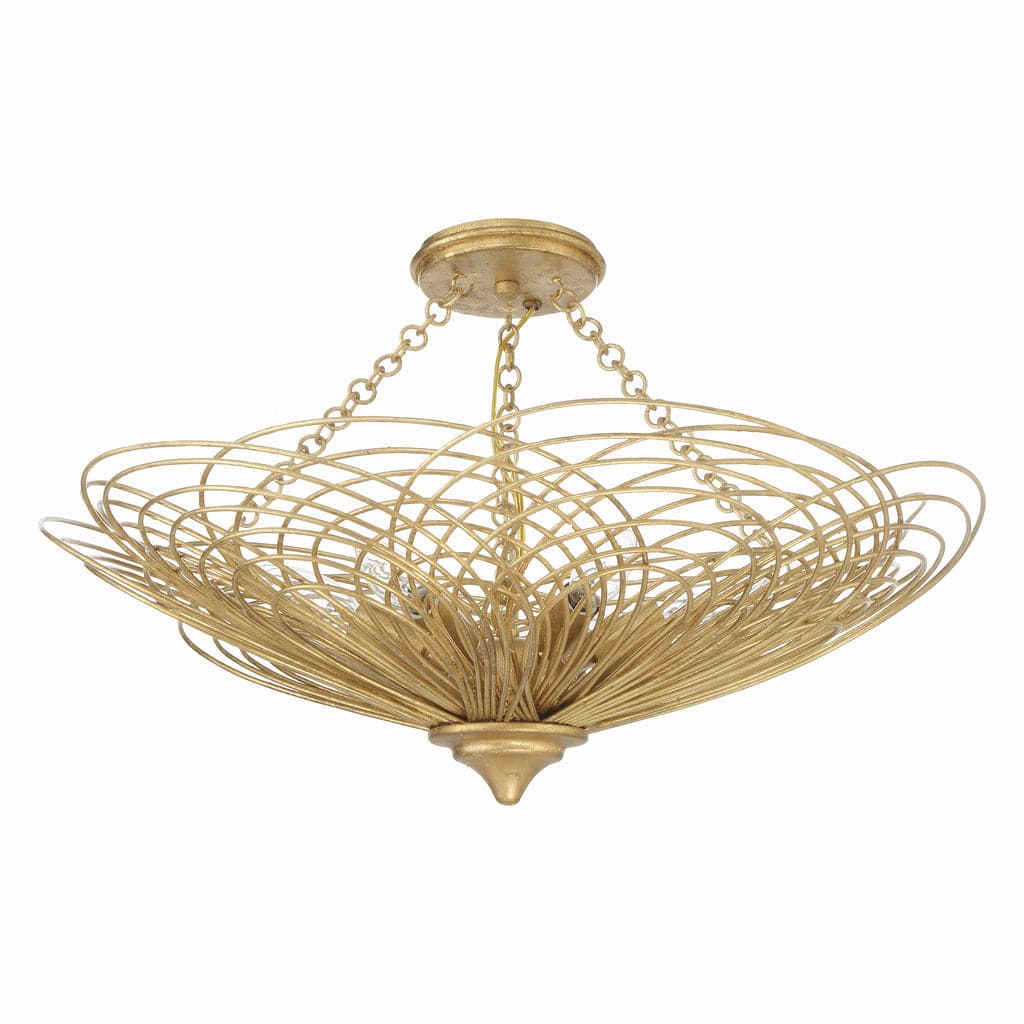 Doral 6 Light Renaissance Gold Semi Flush Mount-Crystorama Lighting Company-CRYSTO-DOR-B7706-RG_CEILING-Flush Mounts-1-France and Son