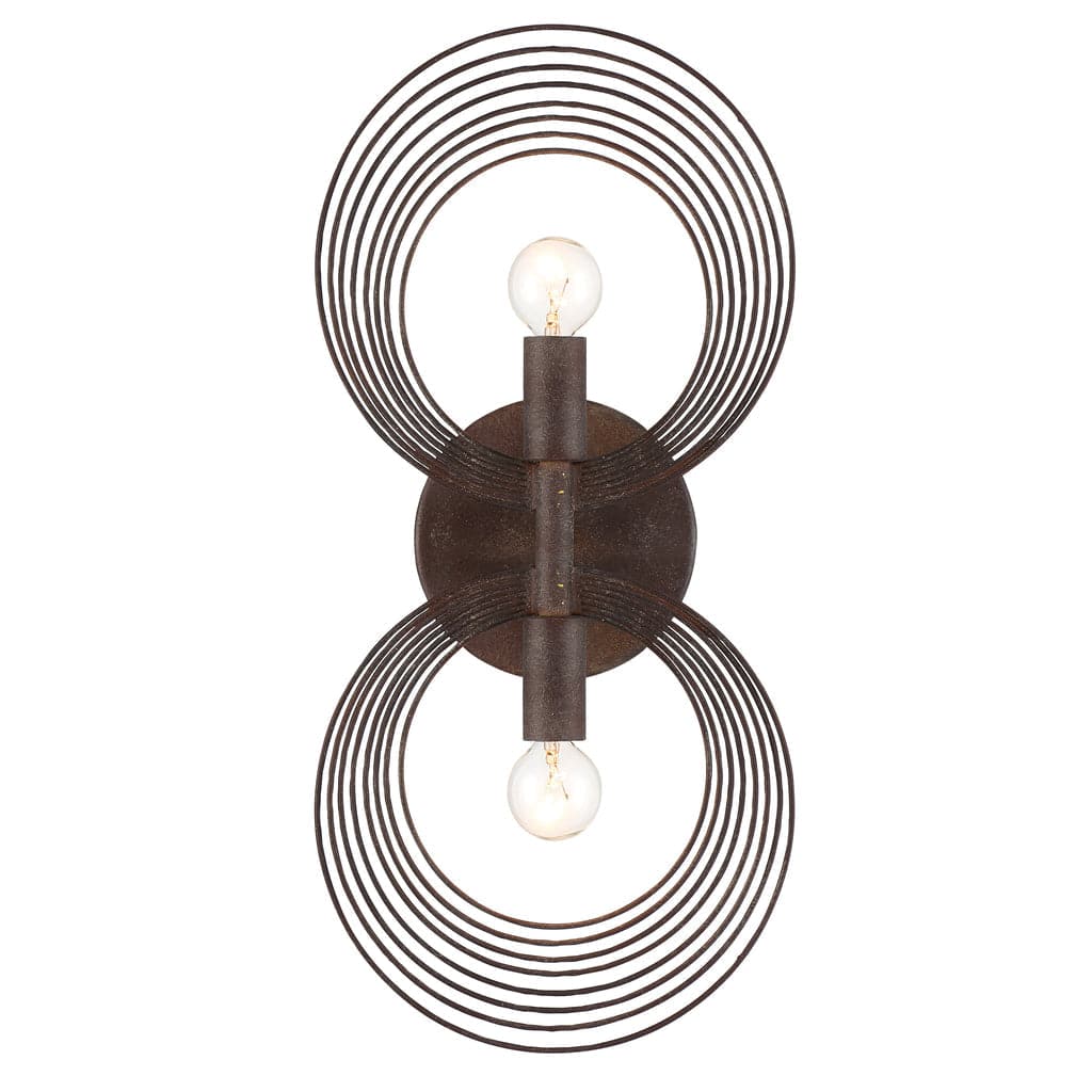 Doral 2 Light Wall Mount-Crystorama Lighting Company-CRYSTO-DOR-B7722-FB-Wall LightingForged Bronze-1-France and Son