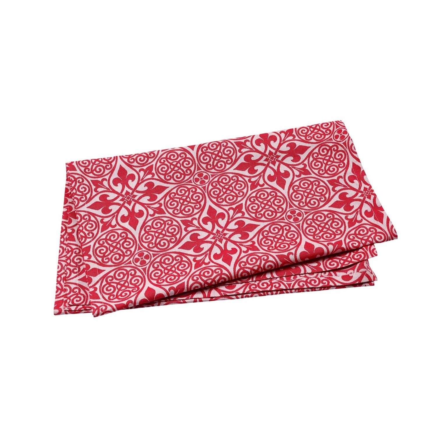 Damask Runner - Red