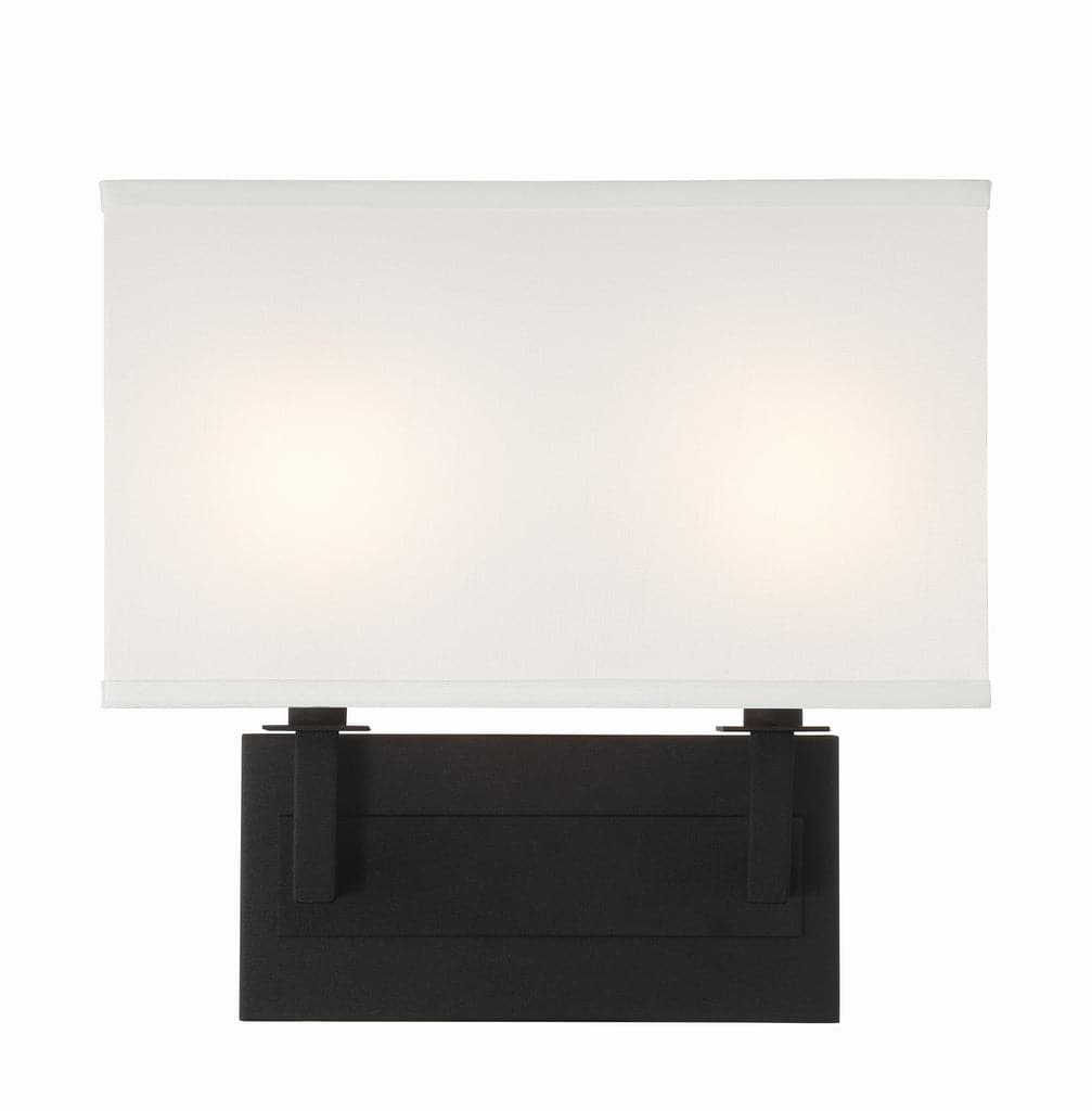 Durham 2 Light Wall Mount-Crystorama Lighting Company-CRYSTO-DUR-A3542-BF-Wall LightingBlack Forged-5-France and Son