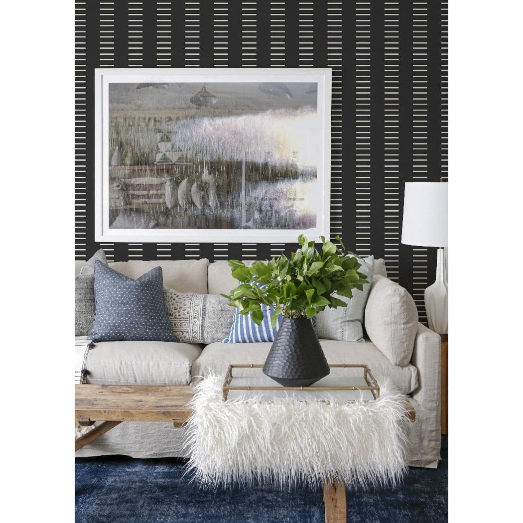 Dashing Wallpaper-Mitchell Black-MITCHB-WCLP603-1-PM-10-Wall DecorPatterns Jet Black Reverse-Premium Matte Paper-2-France and Son