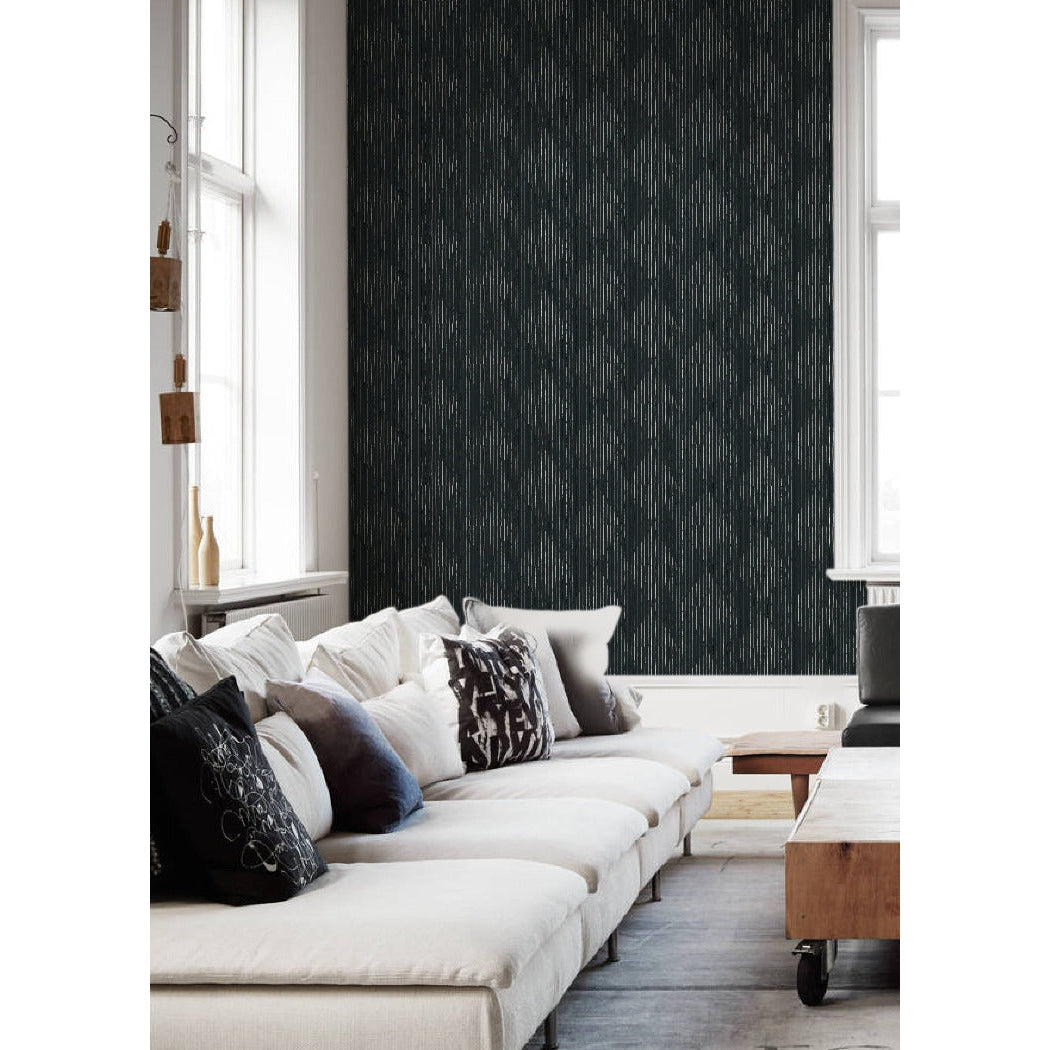 Diamonds Mine Wallpaper-Mitchell Black-MITCHB-WC399-1-PM-10-Wall DecorPatterns Black-Premium Matte Paper-2-France and Son