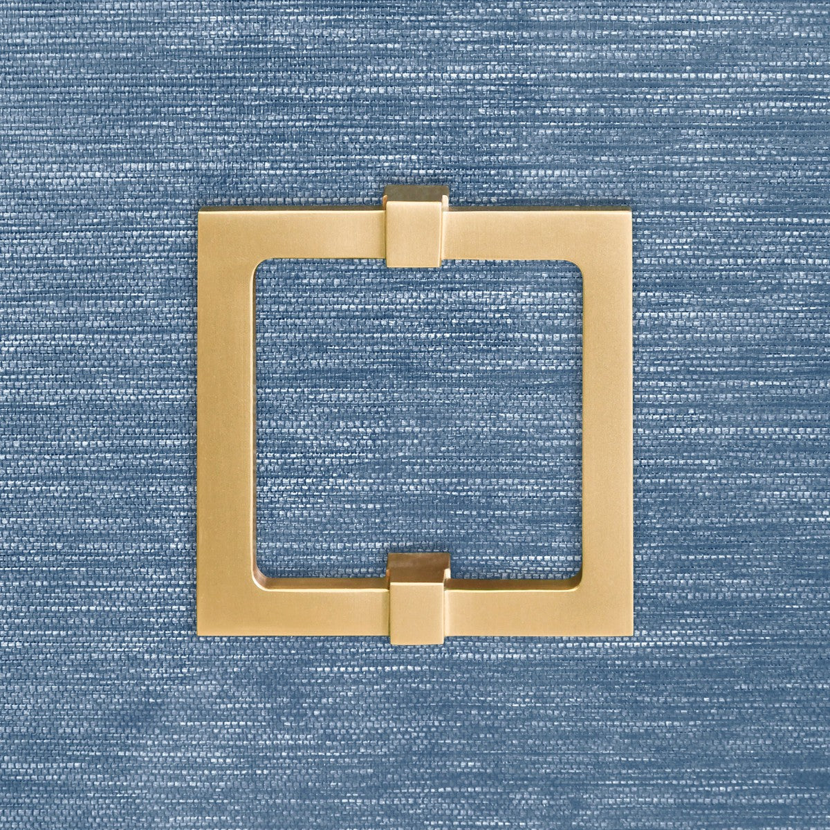 Effie - Four Door Buffet With Large Brass Square Hardware In Blue Dyed Grasscloth