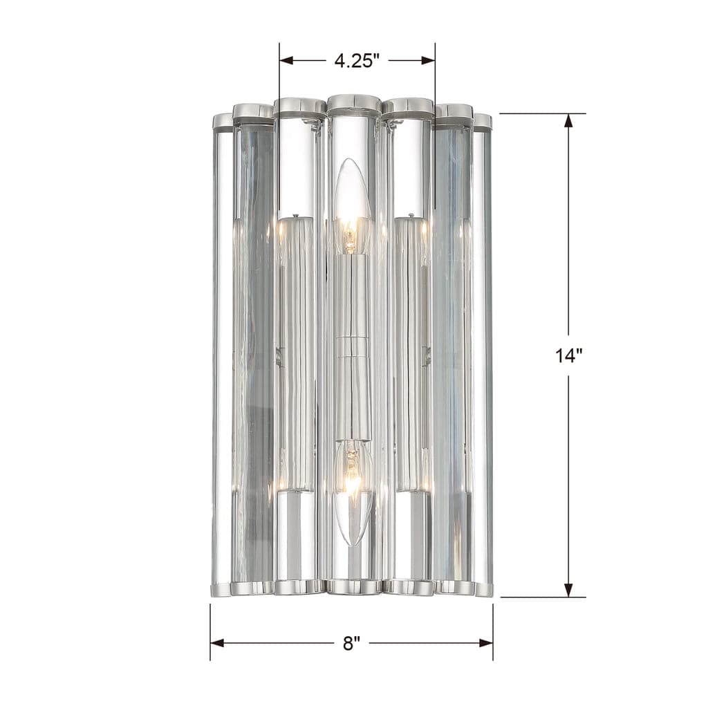 Libby Langdon For Crystorama Elliot 2 Light Wall Mount-Crystorama Lighting Company-CRYSTO-ELL-B3002-PN-Flush Mounts-3-France and Son