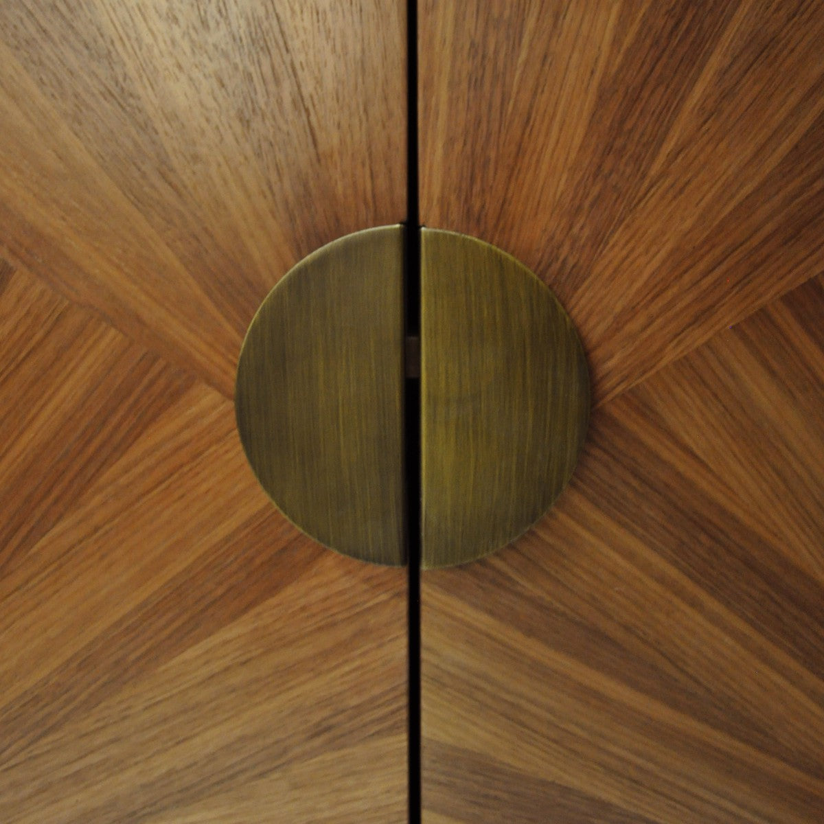 Emory - Radial Matte Walnut Cabinet With Painted Bronze Legs And Hardware