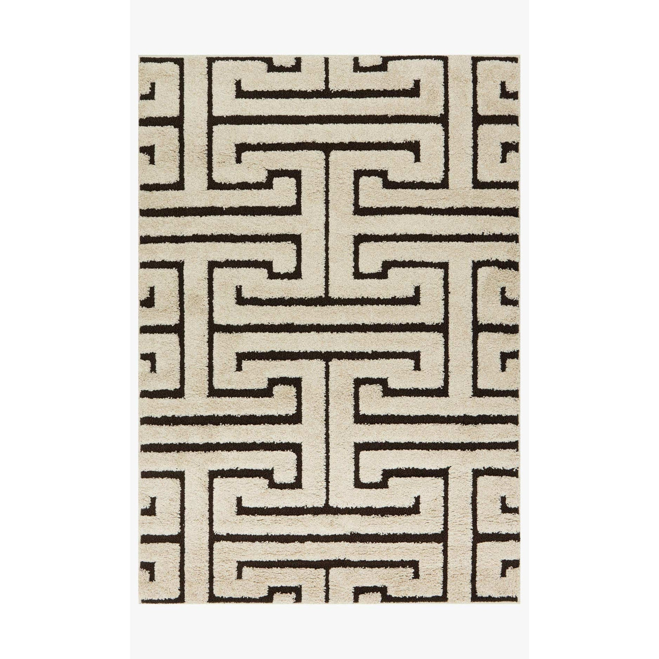 Enchant EN-28 Ivory / Dark Brown Area Rug-Loloi-LOLOI-ENCOEN-28IVDB2339-Rugs2'-3" x 3'-9"-1-France and Son