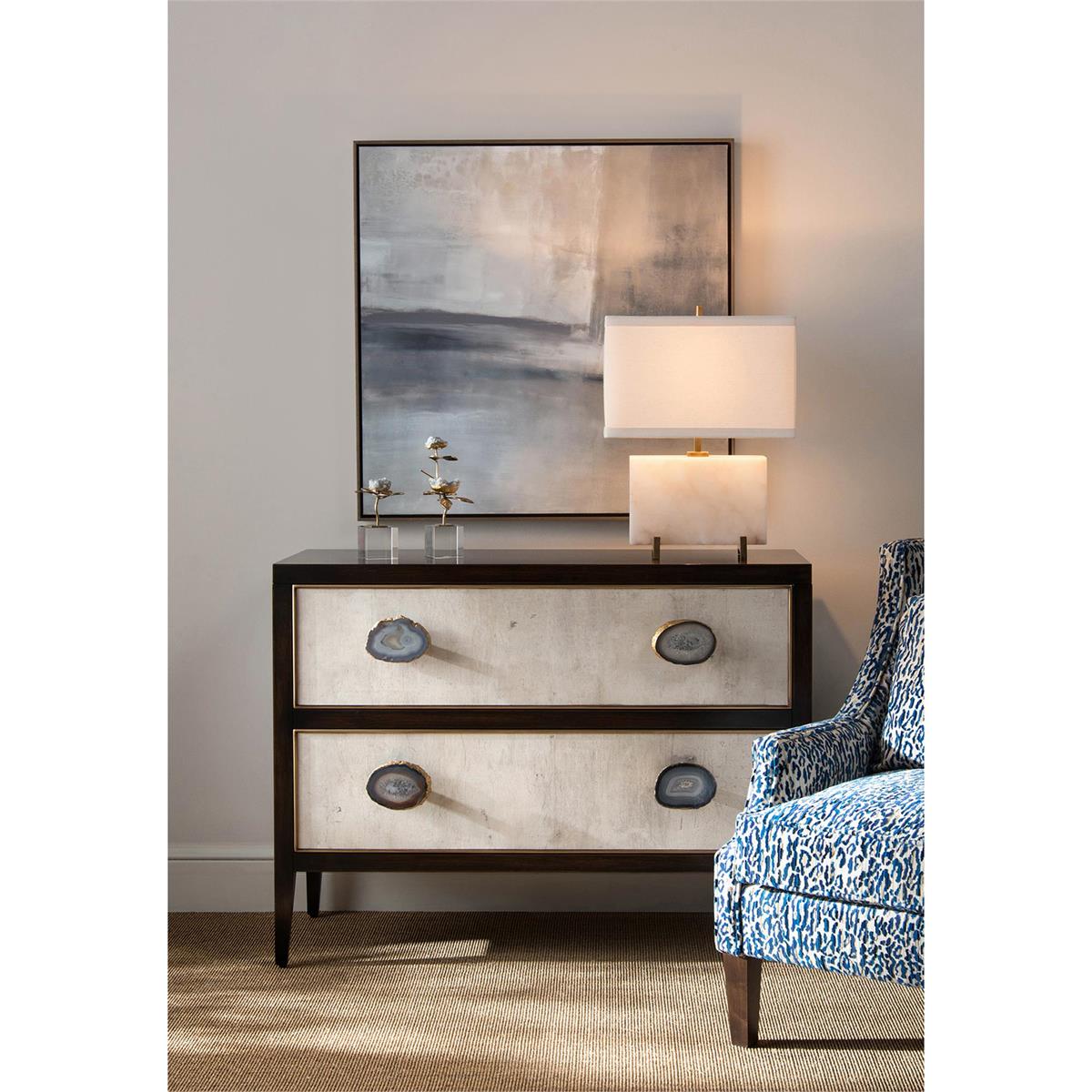 Palma Two-Drawer Chest - Gold,Off White