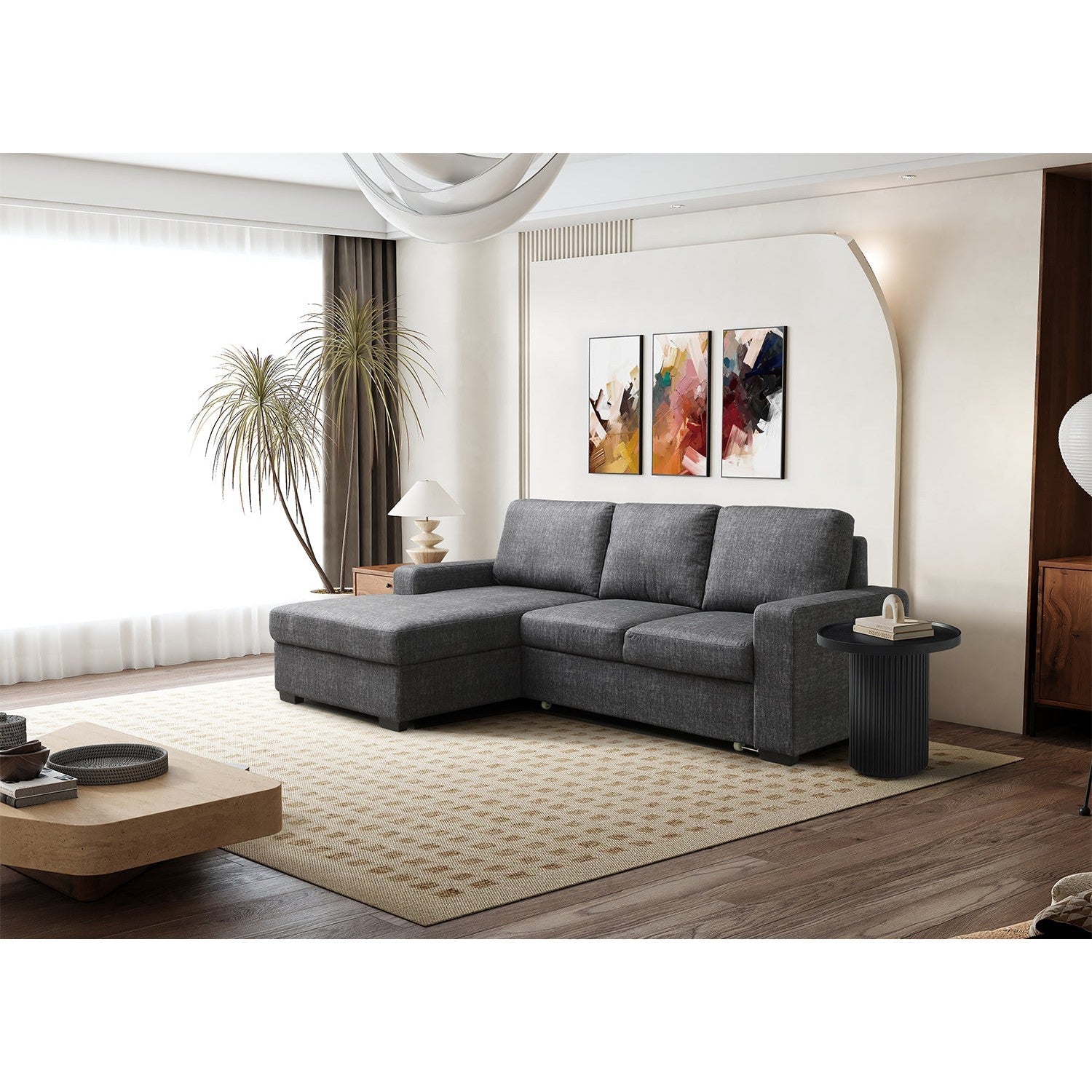 Elga Sectional-Whiteline Modern Living-WHITELINE-SL1708F-DGRY-SectionalsDark Grey /Left-2-France and Son