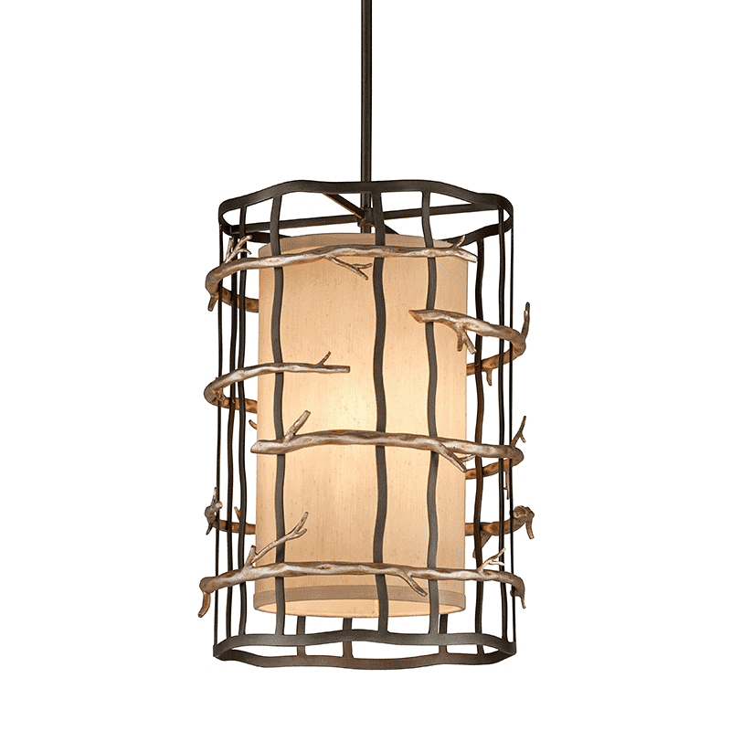 Adirondack 3Lt Pendant Entry Medium Graphite And Silver Leaf-Troy Lighting-TROY-F2883-Pendants-1-France and Son