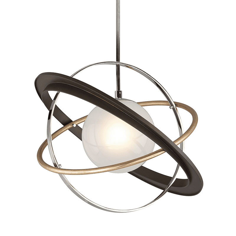 Apogee 1Lt Pendant Bronze W/ Gold Leaf And Polished Stainless-Troy Lighting-TROY-F5511-PendantsMedium-3-France and Son