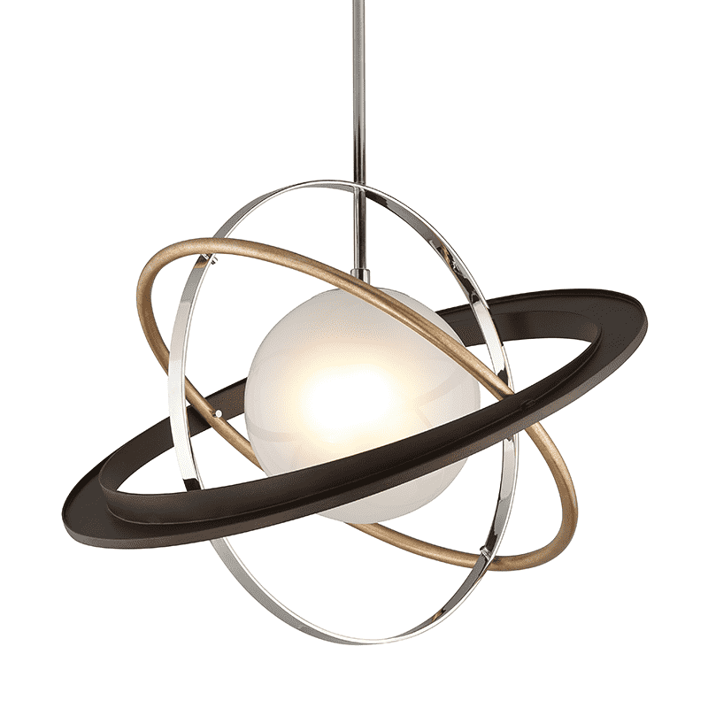 Apogee 1Lt Pendant Bronze W/ Gold Leaf And Polished Stainless-Troy Lighting-TROY-F5513-PendantsLarge-2-France and Son