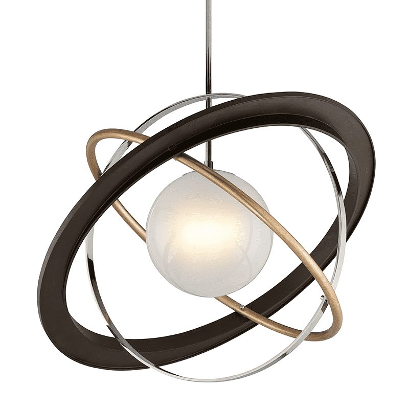 Apogee 1Lt Pendant Extra Large Bronze W/ Gold Leaf And Polished Stainless-Troy Lighting-TROY-F5514-Pendants-1-France and Son