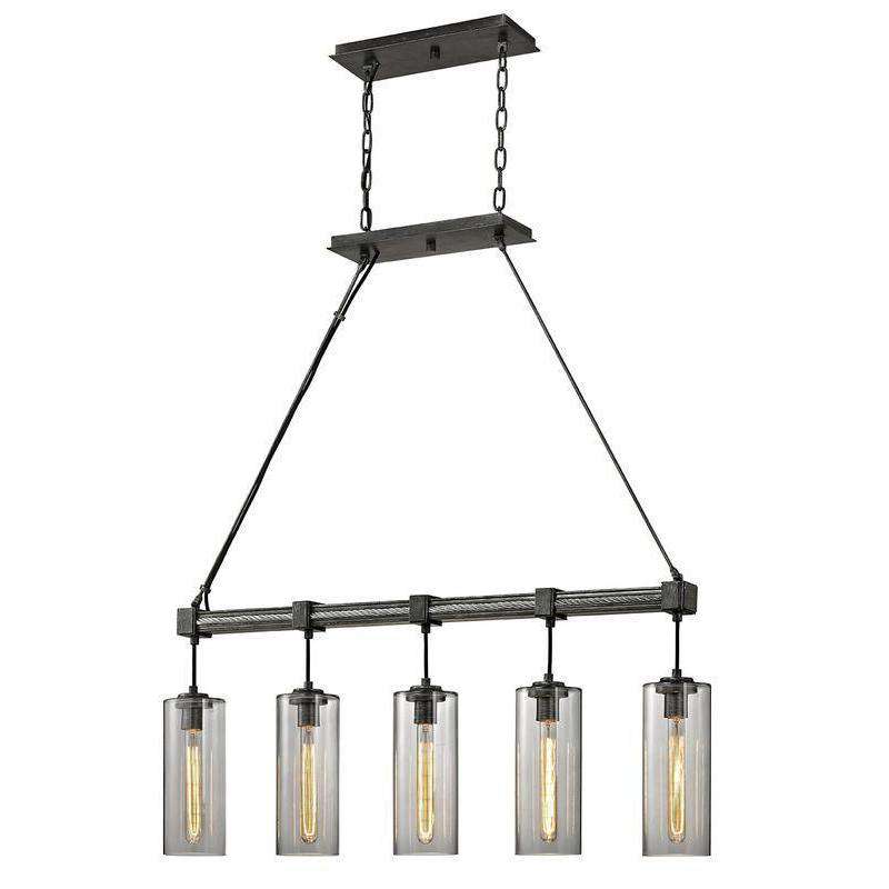 Union Square 5Lt Pendant Island Graphite-Troy Lighting-TROY-F5915-Pendants-1-France and Son