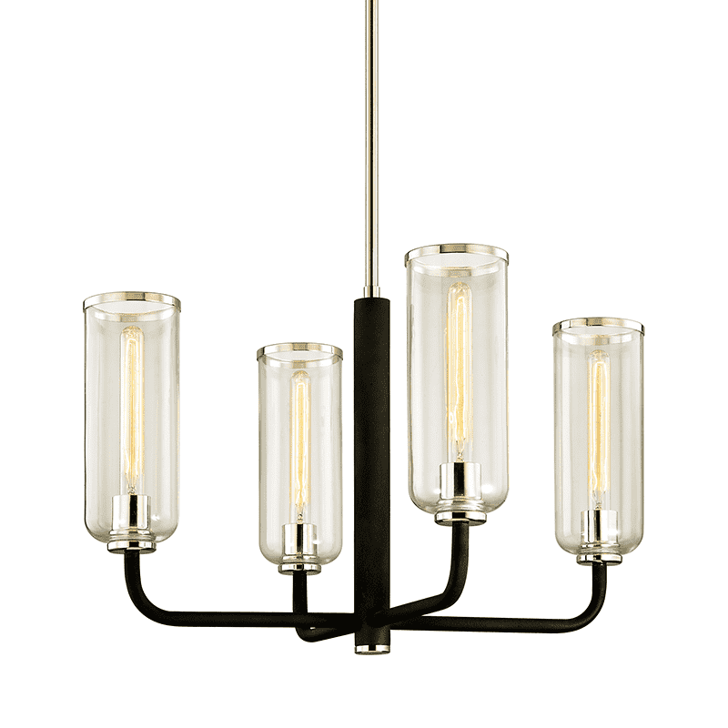 Aeon 4Lt Chandelier Carbide Black Polished Nickel-Troy Lighting-TROY-F6274-Chandeliers-1-France and Son